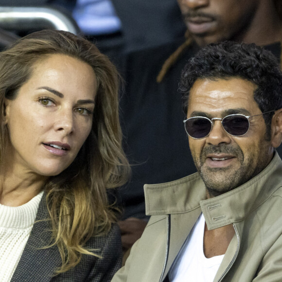 Mélissa Theuriau et son mari Jamel Debbouze - People assistent au match aller de la Ligue des Champions entre le Paris Saint-Germain et la Juventus (2-1) au Parc des Princes à Paris le 6 septembre 2022.