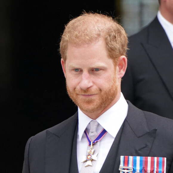 Le prince Harry et Meghan Markle - Les membres de la famille royale et les invités lors de la messe du jubilé, célébrée à la cathédrale Saint-Paul de Londres le 3 juin 2022 