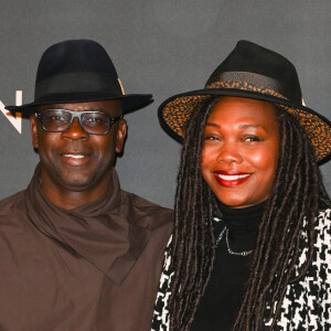 Lilian Thuram et sa femme Kareen Guiock à la première du film Babylon au cinéma Le Grand Rex à Paris, France, le 14 janvier 2023. © Coadic Guirec/Bestimage 