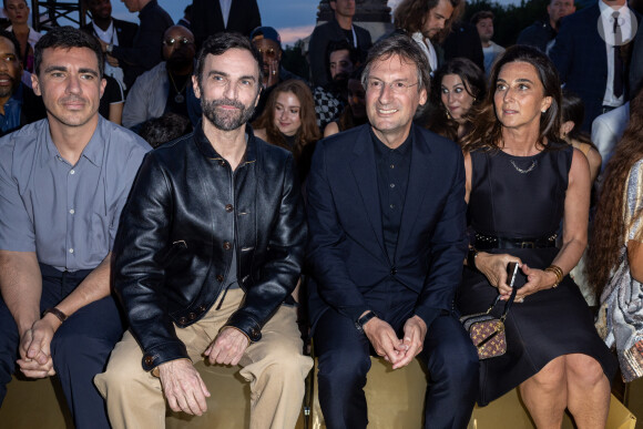 Nicolas Ghesquière, Pietro et Isabella Beccari - Front Row du défilé de mode masculine prêt à porter printemps/été 2024 de la maison Louis Vuitton à Paris le 20 juin 2023. © Olivier Borde / Bertrand Rindoff / Bestimage