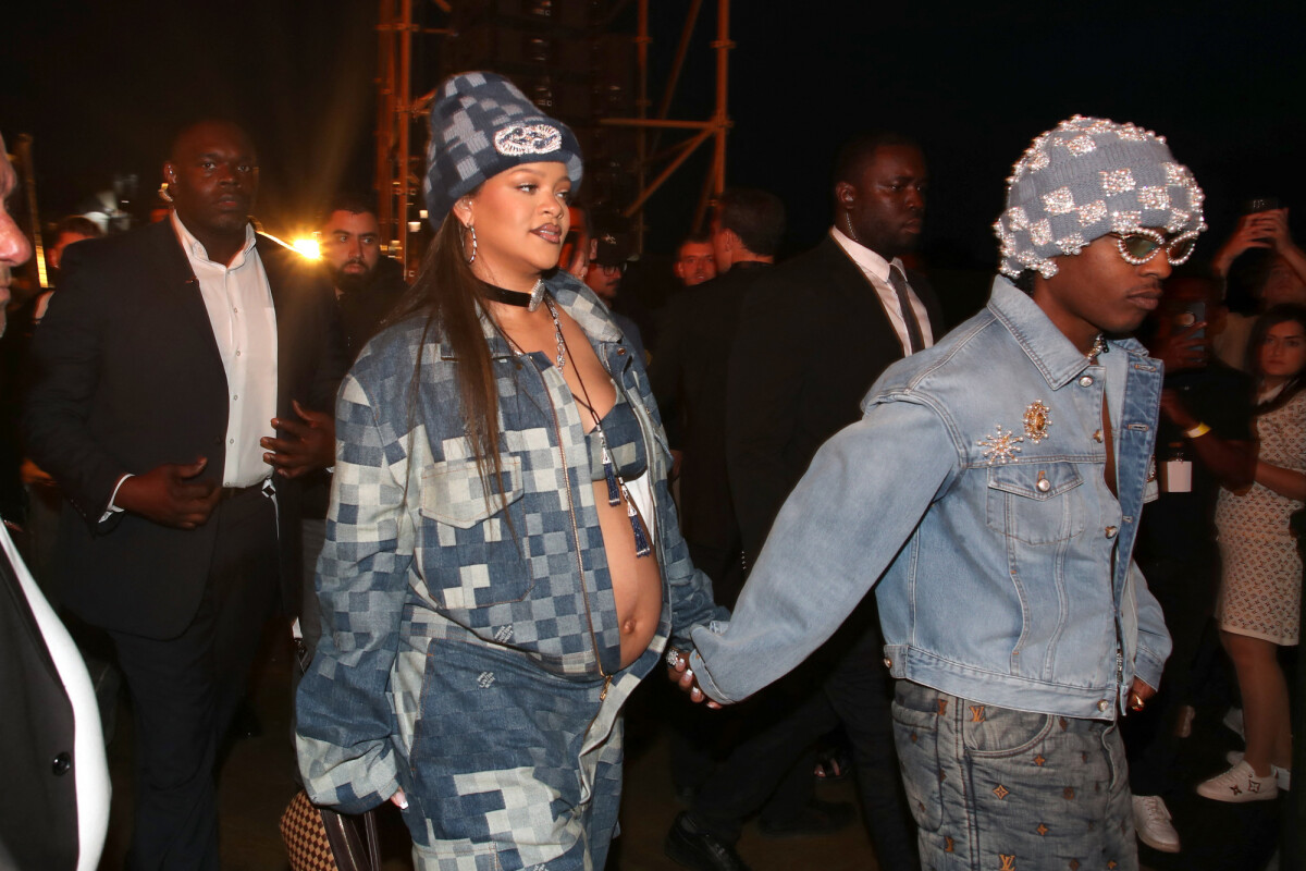 Photo : Rihanna enceinte et son compagnon ASAP Rocky - Défilé de mode