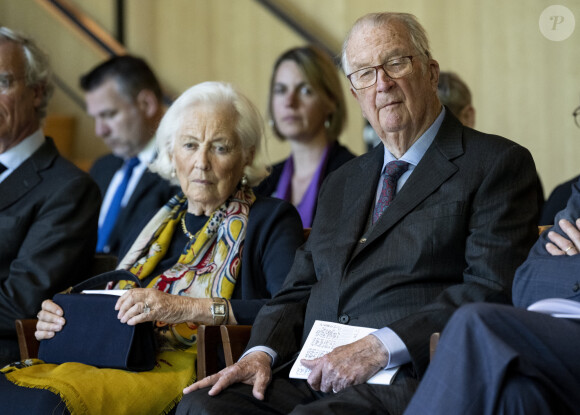 Le Roi Albert II et la Reine Paola de Belgique assistent à la remise de diplôme et au concert de fin de cycle de l'académie de la Chapelle Musicale Reine Elisabeth à Waterloo (Belgique), le 2 juin 2023. La Reine Paola est présidente d'Honneur de la Chapelle Musicale Reine Elisabeth. 