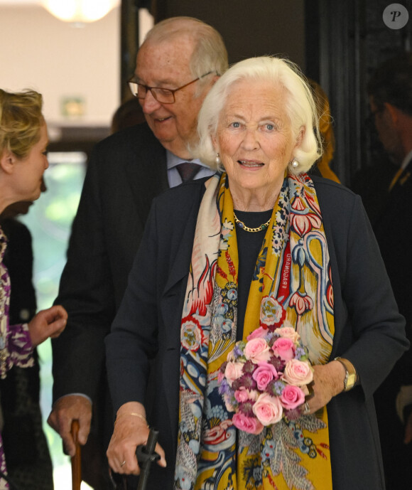 Le roi Albert II et la reine Paola de Belgique assistent à la remise de diplôme et au concert de fin de cycle de l'académie de la Chapelle Musicale Reine Elisabeth à Waterloo (Belgique), le 2 juin 2023. La Reine Paola est présidente d'Honneur de la Chapelle Musicale Reine Elisabeth. 