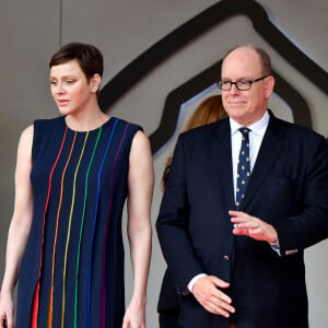 Le prince Albert II de Monaco et la princesse Charlène de Monaco - Remise de prix du 80ème Grand Prix de Monaco de Formule 1 à Monaco.