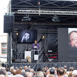 Exclusif - Eric Antoine lors de l'hommage à l'humoriste Guillaume Bats, mort à 36 ans, à Montmirail, Marne, France, le 17 juin 2023. © Pierre Perusseau/Bestimage 