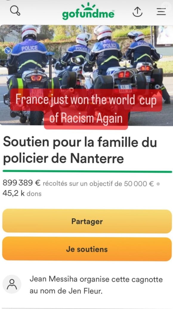 "La France vient tout juste de remporter la Coupe du monde du racisme, encore", indique le jeune homme
 