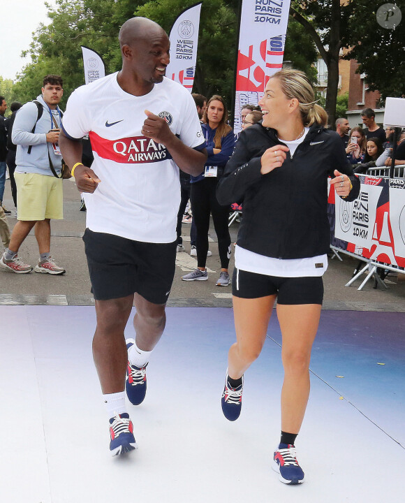 Le départ des 10 km du PSG au Parc des Princes en présence de Laure Boulleau et Zoumana Camara - Première édition des "10 km du Paris Saint-Germain" au Parc des Princes à Paris le 2 juillet 2023. La dernière de nombreuses initiatives hors-football du club de la capitale dont il peut, déjà, se targuer de la réussite : au total, ce sont plus de 12 000 participants qui ont pris le départ de ce parcours de 10 kilomètres, maillot noir floqué au nom de la course (« We run Paris ») sur les épaules.