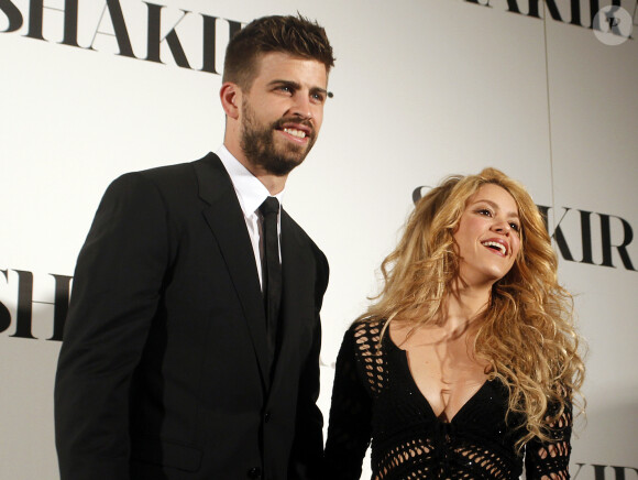 La chanteuse Shakira est venue présenter son nouvel album, le 10 ème intitulée Shakira, en présence de Gerard Piqué à Barcelone le 20 mars 2014