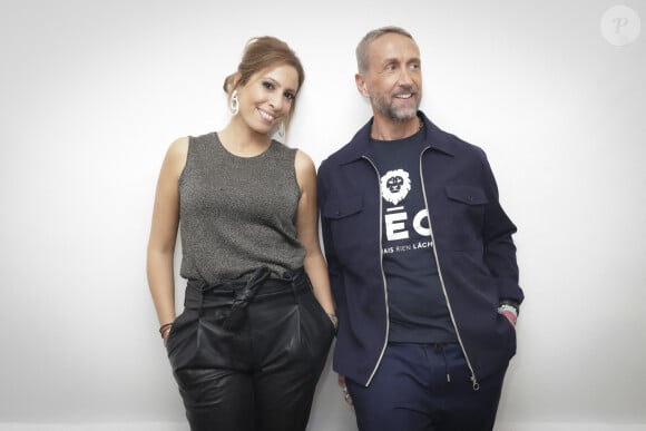 Exclusif - Léa Salamé et Philippe Caverivière dans les backstage de l'émission "Touche Pas à Mon Poste (TPMP)", présentée par C.Hanouna et diffusée en direct sur C8 le 22 septembre © Jack Tribeca / Bestimage