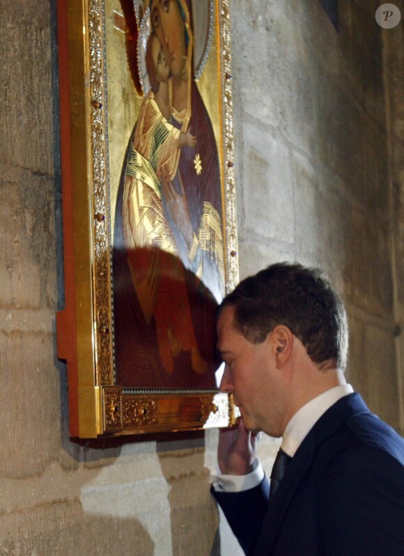 Dmitri Medvedev à Notre-Dame de Paris. 02/03/2010