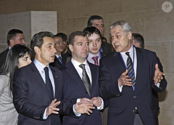 Nicolas Sarkozy et Dmitri Medvedev au prestigieux dîner d'Etat, à l'Elysée. 02/03/2010