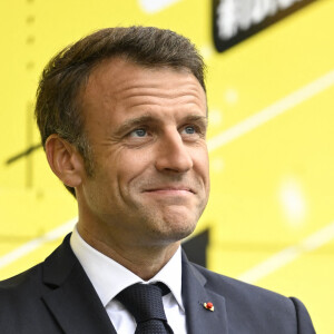 Le président de la République Emmanuel Macron lors de l'étape 6 de la 110ème édition du Tour de France 2023, entre Tarbes et Cauterets Cambasque, France, le 6 juillet 2023. © PhotoNews/Panoramic/Bestimage 