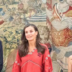 La reine Letiziza d'Espagne au Palais de la Zarzuela. Madrid, le 10 juillet 2023.