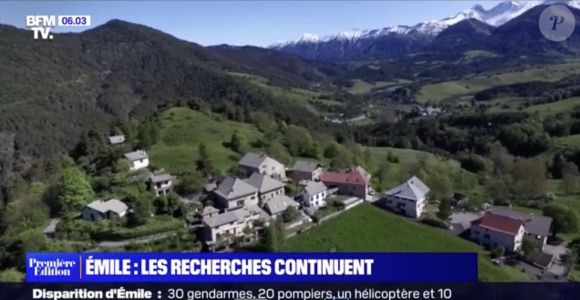 Capture d'écran de BFMTV des reportages de BFMTV sur la disparition d'Emile, petit garçon de 2 ans et demi qui a disparu dans le Vernet dans les Alpes-de-Haute-Provence.