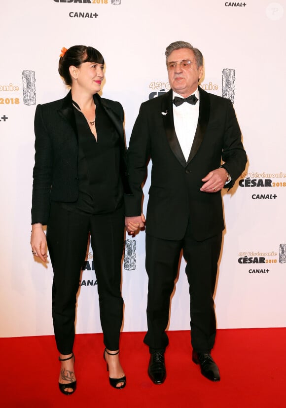 Daniel Auteuil et sa femme Aude Ambroggi - Photocall lors de la 43ème cérémonie des Cesar à la salle Pleyel à Paris, le 2 mars 2018. © Dominique Jacovides - Olivier Borde / Bestimage 