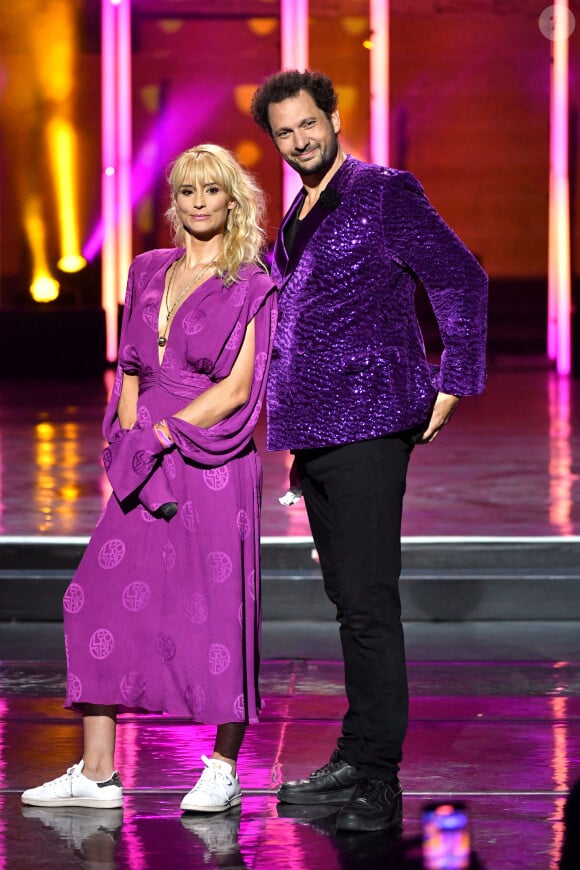 Exclusif - Eric Antoine et Elodie Gossuin durant l'enregistrement de la seconde émission de télévision "Le Plus Grand Karaoké de France" dans le théâtre antique d'Orange, diffusée le 29 septembre à 21h10 sur M6. © Bruno Bebert / Bestimage 