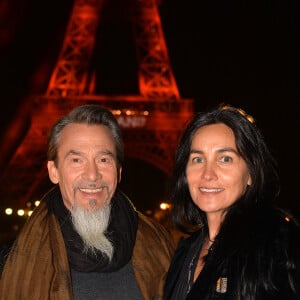 Exclusif - Florent Pagny et sa femme Azucena Caman - Backstage du concert anniversaire des 130 ans de la Tour Eiffel à Paris, qui sera diffusé le 26 octobre sur France 2. Le 2 octobre 2019. © Perusseau-Veeren/ Bestimage