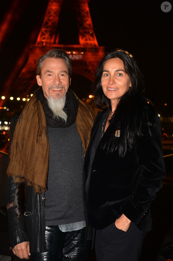 Exclusif - Florent Pagny et sa femme Azucena Caman - Backstage du concert anniversaire des 130 ans de la Tour Eiffel à Paris, qui sera diffusé le 26 octobre sur France 2. Le 2 octobre 2019. © Perusseau-Veeren/ Bestimage