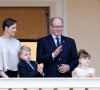 Voilà un univers qui donne systématiquement le sourire à la princesse Charlene de Monaco.
Le prince Albert II de Monaco, la princesse Charlene et leurs enfants, le prince héréditaire Jacques et la princesse Gabriella durant la célébration de la traditionnelle fête de la Saint Jean à Monaco le 23 juin 2023. © Claudia Albuquerque / Bestimage