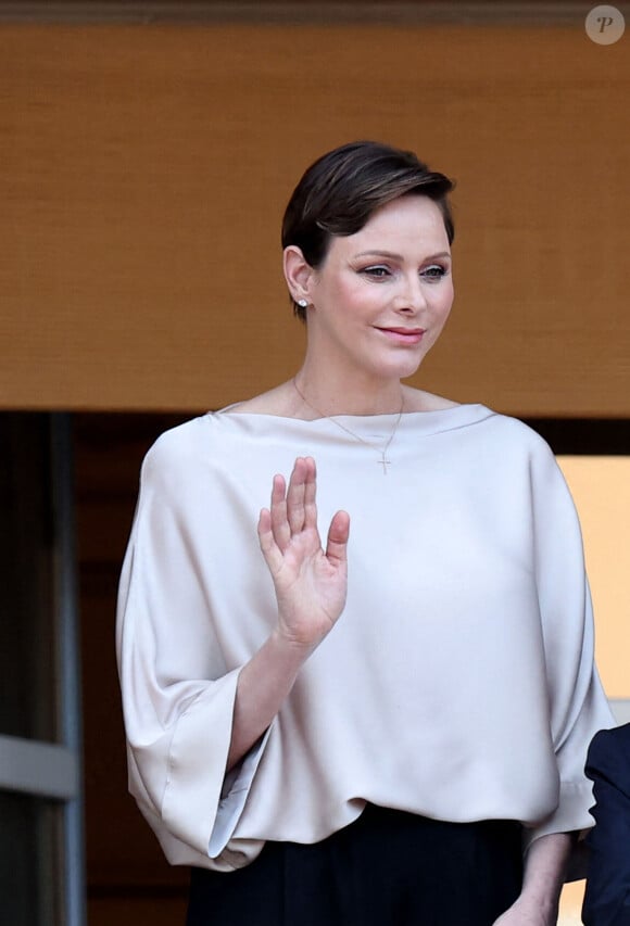 La princesse Charlene durant la célébration de la traditionnelle fête de la Saint Jean à Monaco le 23 juin 2023. © Claudia Albuquerque / Bestimage