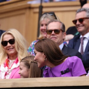 The Princess of Wales with daughter Princess Charlotte attend the Gentlemen's Singles Final on day fourteen of the 2024 Wimbledon Championships at the All England Lawn Tennis and Croquet Club on July 14, 2024 in London, England. © Phil Harris/MirrorPix/Bestimage 