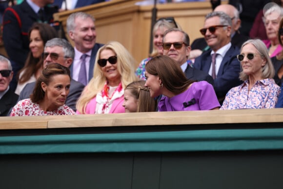 The Princess of Wales with daughter Princess Charlotte attend the Gentlemen's Singles Final on day fourteen of the 2024 Wimbledon Championships at the All England Lawn Tennis and Croquet Club on July 14, 2024 in London, England. © Phil Harris/MirrorPix/Bestimage 