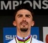 Pourtant, Julian Alaphilippe attaque beaucoup et le Français est présent dans de nombreuses échappées.
Julian Alaphilippe champion du monde pour la 2 ème année consécutive Championnats du Monde UCI.