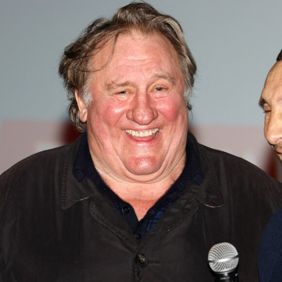 Gérard Depardieu et Zinedine Soualem lors du Festival Premiers Plans à Angers le 28 janvier 2022 pour la présentation du film "Umani" © Laetitia Notarianni / Bestimage