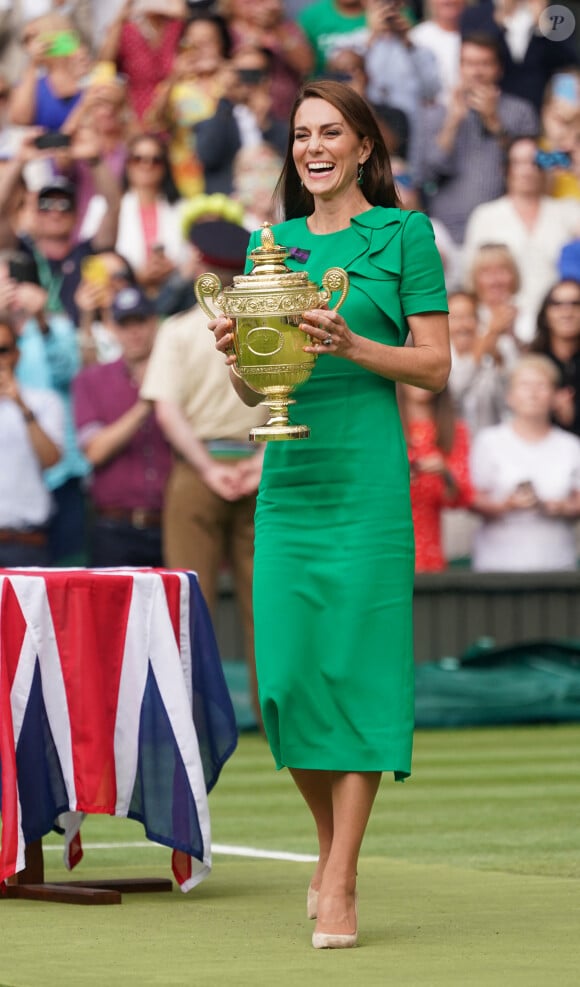 Kate Middleton - Finale simple Messieurs de Wimbledon 2023 (Victoire de Carlos Alcaraz contre Novak Djokovic). Londres, 16 juillet 2023.