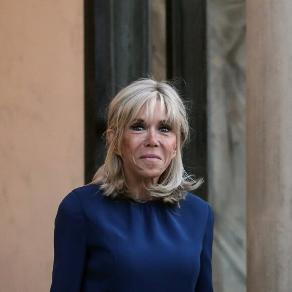 Le président de la république française et sa femme la première dame, Brigitte Macron recoivent pour un dîner le Premier ministre de la République de l'Inde au palais présidentiel de l'Elysée, à Paris, France, le 13 juillet 2023. © Stéphane Lemouton/Bestimage 