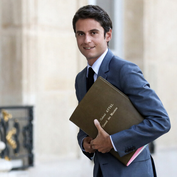 Gabriel Attal, Porte-parole du Gouvernement à son arrivée au conseil des ministres du 19 juillet 2021, au palais de l'Elysée, à Paris. © Stéphane Lemouton / Bestimage