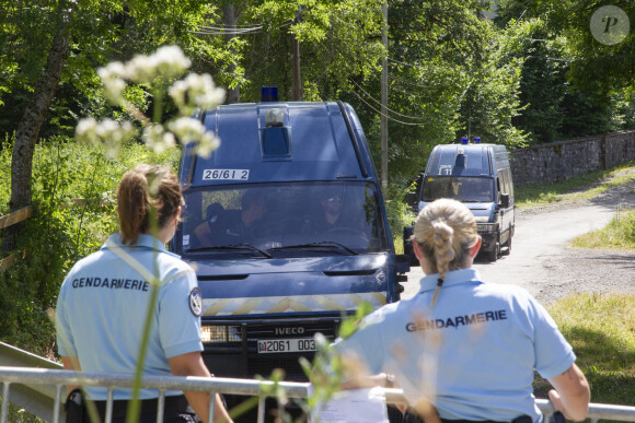 The gendarmerie company which carried out the search mission resumes the road to their barracks, about fifty mobile gendarmes from Gap sift through \"1.8 km of road\" and \"a strip of about 10 meters\", France on July 13, 2023. Disappearance at Vernet in the Alpes de Haute-Provence of little Emile aged two and a half. Photo by Thibaut Durand/ABACAPRESS.COM 