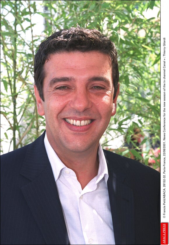 Thierry Gilardi lors de la conférence de presse de renrée de Canal+, le 22 août 2001