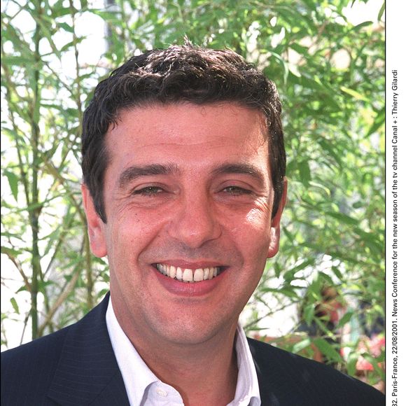 Thierry Gilardi lors de la conférence de presse de renrée de Canal+, le 22 août 2001