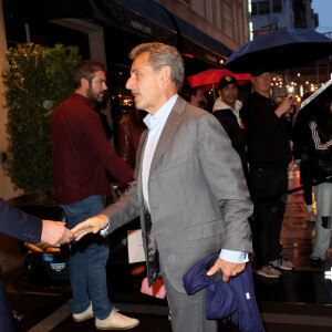 Nicolas Sarkozy et sa femme Carla Bruni arrivent au "Mark Hotel" à New York, États-Unis le 29 Avril 2023. 