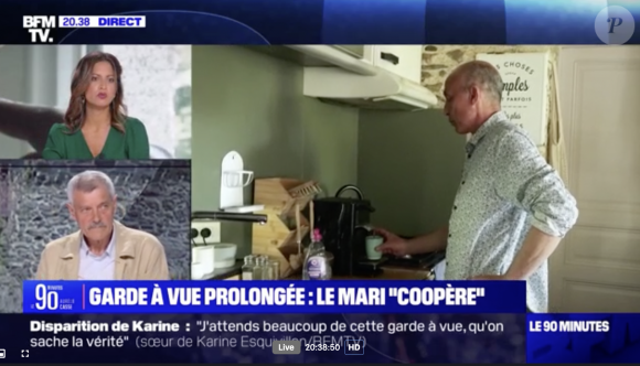 Le mari de Karine Esquivillon, Michel Pialle, a dans un premier temps, nié savoir ce qui était arrivé à sa femme. Capture d'écran de BFMTV