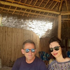 Géraldine Maillet et son compagnon Daniel Riolo en vacances en Tanzanie. Le 24 juillet 2023.