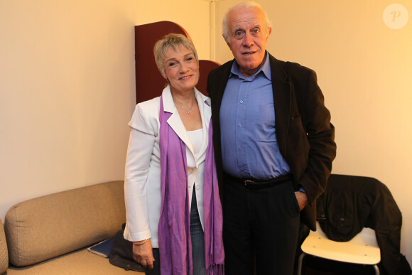Simone Hérault (voix de la SNCF) et Jacques Balutin - Exclusif - Enregistrement de l'émission "Vendredi sur un plateau".
