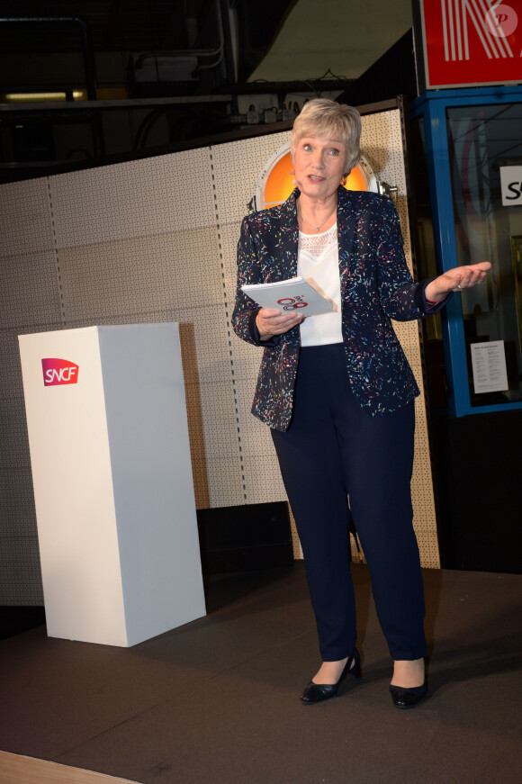 Simone Hérault (la voix culte de SNCF) - La SNCF fête ses 80 ans à la Gare de Lyon, Paris le 12 mars 2018. © Rachid Bellak/Bestimage