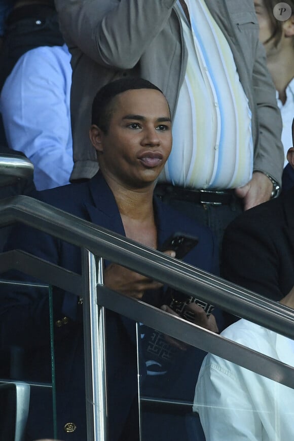 Olivier Rousteing - Match de football en ligue 1 Uber Eats entre le PSG et Monaco (1-1) au Parc des Princes à Paris le 28 aout 2022. © Giancarlo Gorassini/Bestimage 