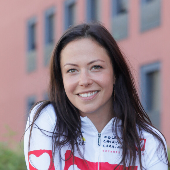 Exclusif - Dounia Coesens - Portraits des personnalités participant à l'étape du coeur de l'association "Mécénat Chirurgie Cardiaque" (MCC) à l'Hôtel Ibis Centre lors du tour de France, St Etienne, France, le 14 juillet 2022. © Christophe Clovis / Bestimage 
