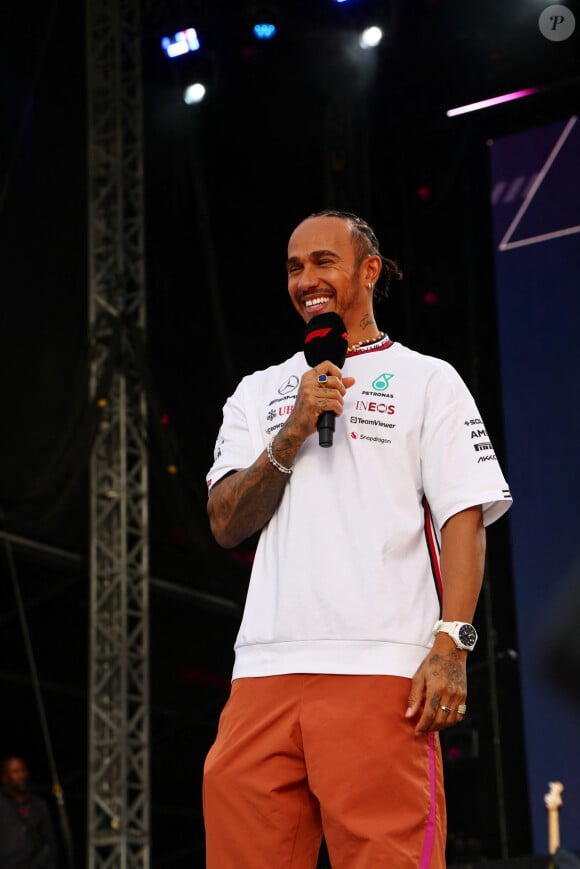 Lewis Hamilton au Grand Prix de Formule 1 de Grande-Bretagne à Silverstone le 9 juillet 2023. © Motorsport Images / Panoramic / Bestimage