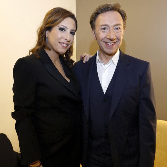 Exclusif - Léa Salamé et Stéphane Bern en backstage de l'émission "Unis face au séisme" à l'Olympia diffusée en direct sur France 2 le 14 mars 2023.  © Cyril Moreau / Christophe Clovis / Bestimage 