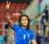 "Rien ne m'interdit de faire un enfant", ajoutait la footballeuse de 33 ans
Wendie Renard - Match de l'Euro Féminin 2022 "France - Pays-Bas (1-0)" au New York Stadium de Rotterdam, le 23 juillet 2022.