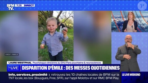 La famille est sans nouvelle depuis plus d'un mois.
Disparition d'Emile S., 2 ans et demi - Capture d'écran de BFM TV