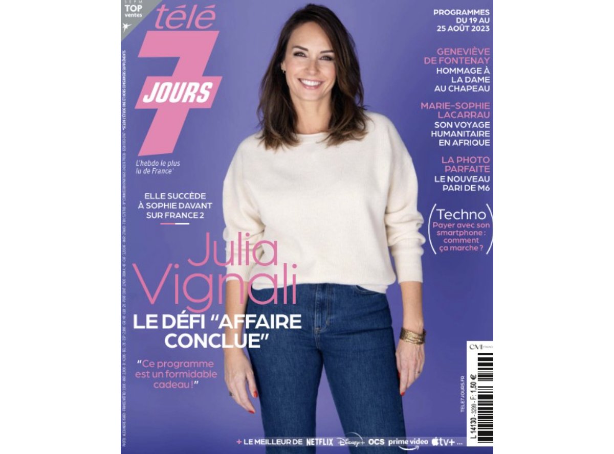 Photo Julia Vignali fait la couverture du nouveau numéro de "Télé 7