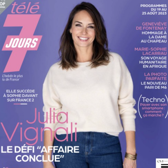 Julia Vignali fait la couverture du nouveau numéro de "Télé 7 jours", paru le 14 août 2023