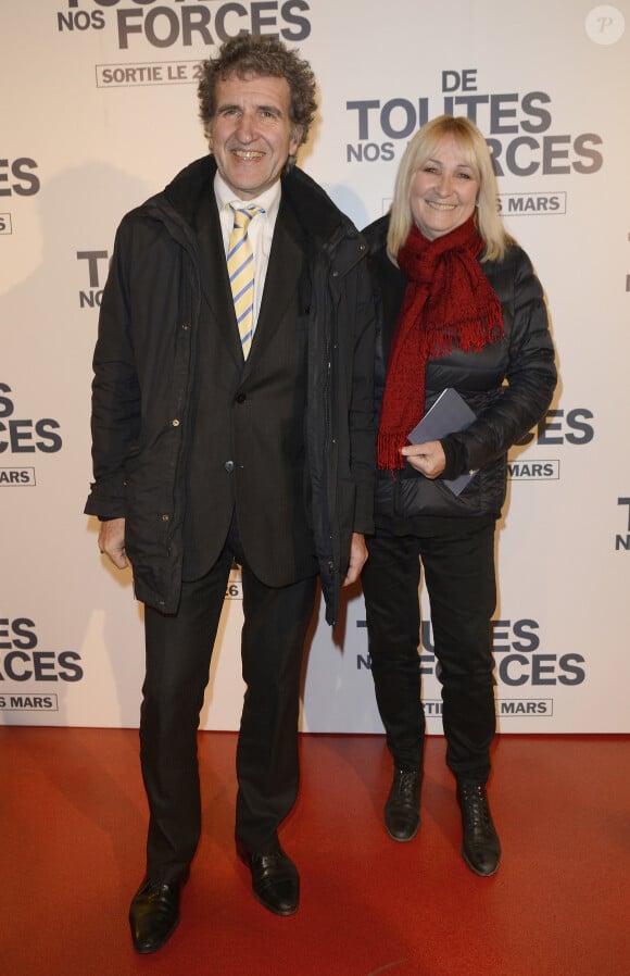Gérard Leclerc, et son épouse Julie - Avant-première du film "De Toutes Nos Forces" au Gaumont Opéra à Paris, le 17 mars 2014. 