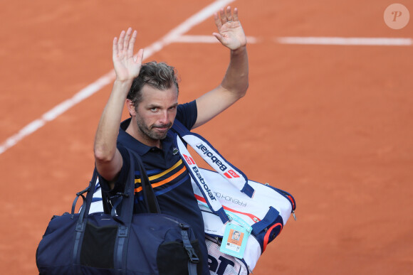 Julien Benneteau lors de son dernier match aux internationaux de Roland Garros - jour 5 - à Paris, France, le 31 mai 2018. © Cyril Moreau - Dominique Jacovides/Bestimage