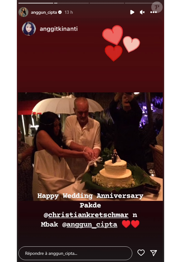 Anggun mariée à Christian depuis 2018, elle partage des images de leur union à Bali. Instagram
